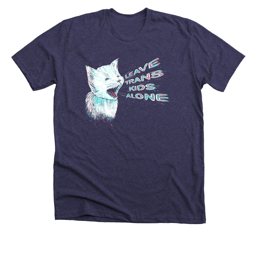 Leave Trans Kids Alone flag colors, a Heather Lapis Premium Unisex Tee