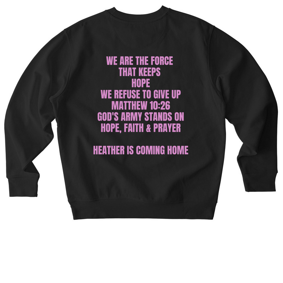 BRINGING HEATHER HOME, a Black Stanley/Stella Unisex Changer 2.0 Crewneck Sweatshirt (back-view)