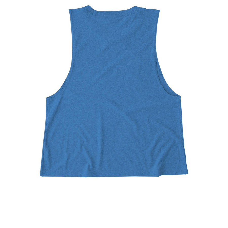 Follow the Spark., a Azure Blue Allmade Eco Triblend Women?s Muscle Tank (back-view)