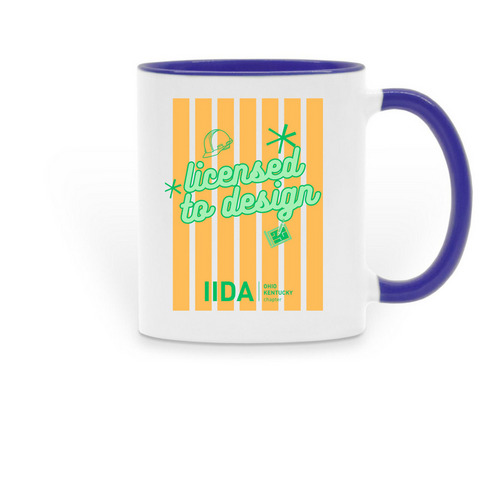 Licensed to Design Mug, a Dark Blue Two-Tone Ceramic Mug