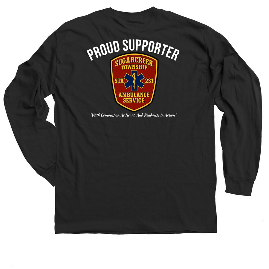 STAS Supporter Shirts, a Black Classic Long Sleeve Tee (back-view)