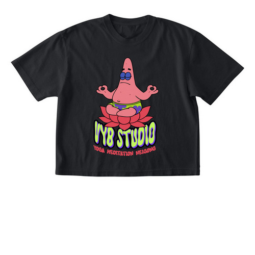 Patrick Star, a Black Comfort Colors Boxy Tee