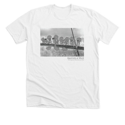 Squirrels at Work, a Solid White Blend Premium Unisex Tee