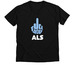 F*** You ALS, a Solid Black Blend Premium V-Neck Tee