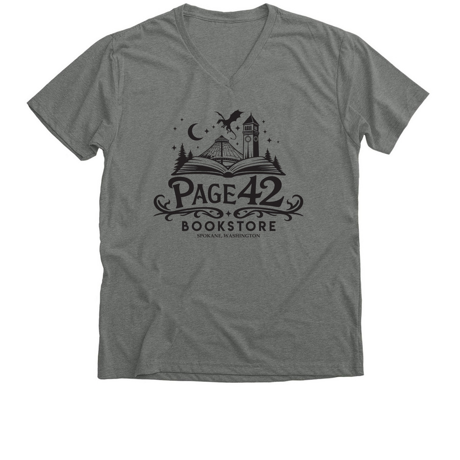 Dragons over Spokane (Light), a Deep Heather Premium V-Neck Tee