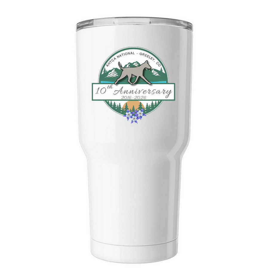 10th Anniversary Tumbler, a White Insulated Tumbler