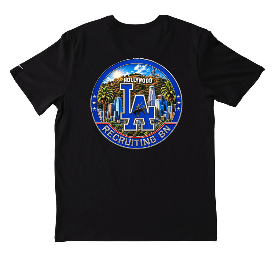 LA BN PT Shirts, a Black Nike Dri-FIT Jersey Blend Performance Tee (back-view)