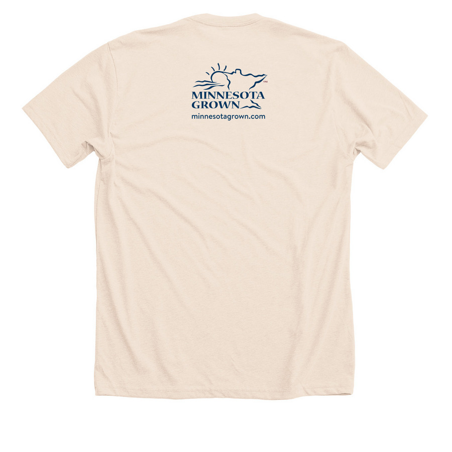 Minnesota Grown North Star, a Heather Soft Cream Premium Unisex Tee (back-view)