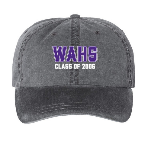 WAHS Class of 2006 Hats, a Black Printed Pigment Dye Baseball Cap