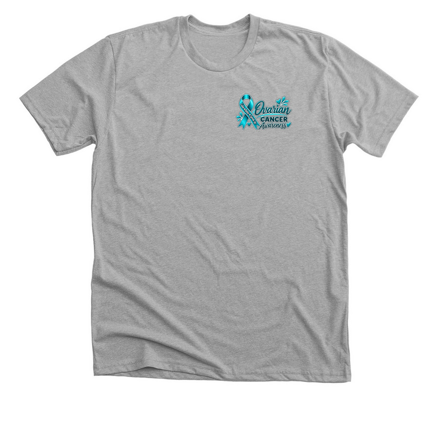 Know the Signs: Ovarian Cancer Awareness, a Athletic Heather Premium Unisex Tee