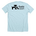 Woof Shirt, a Heather Ice Blue Premium Unisex Tee (back-view)
