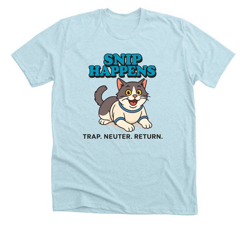 Snip Happens TNR Fundraiser, a Heather Ice Blue Premium Unisex Tee