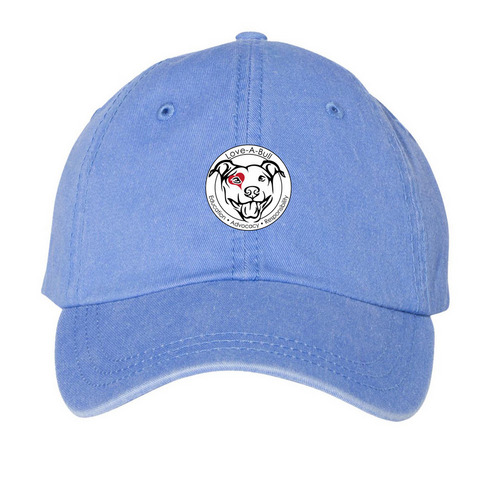 LAB Logo Hat, a Periwinkle Printed Pigment Dye Baseball Cap