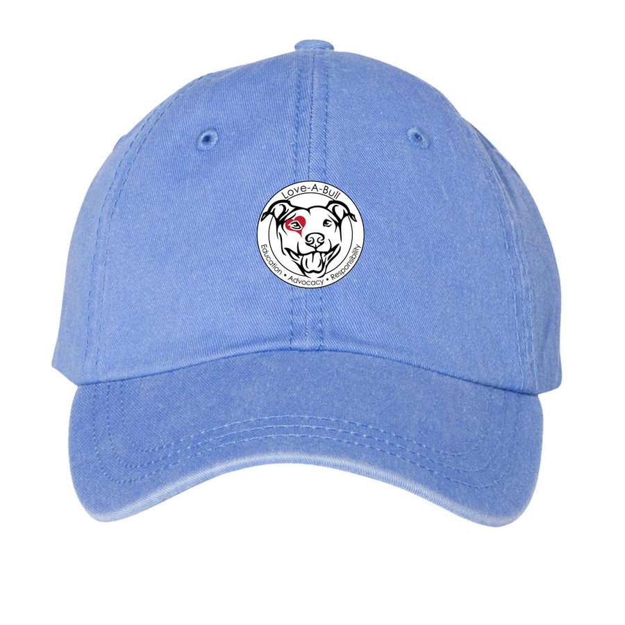 LAB Logo Hat, a Periwinkle Printed Pigment Dye Baseball Cap