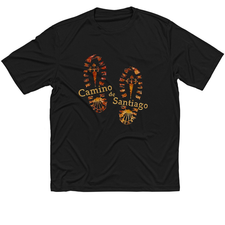 American Pilgrims on the Camino: quick-dry, a Black Classic Performance Tee
