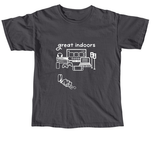 Great Indoors, a Graphite Comfort Colors Unisex Tee