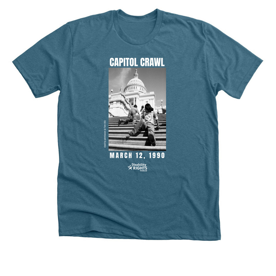 Capitol Crawl, a Heather Deep Teal Premium Unisex Tee