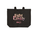 LSL Tote, a Deep Black Cotton Canvas Tote Bag (back-view)