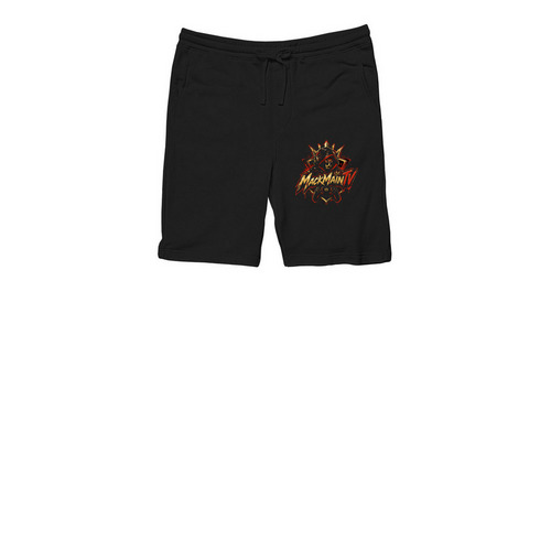 MackMainTV Printed Shorts, a Black Midweight Fleece Shorts
