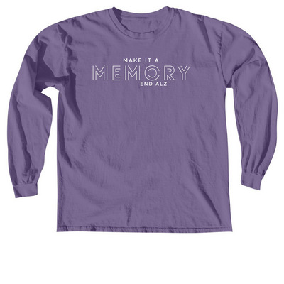 Make ALZ A Memory&nbsp;, a Grape Comfort Colors Long Sleeve Tee