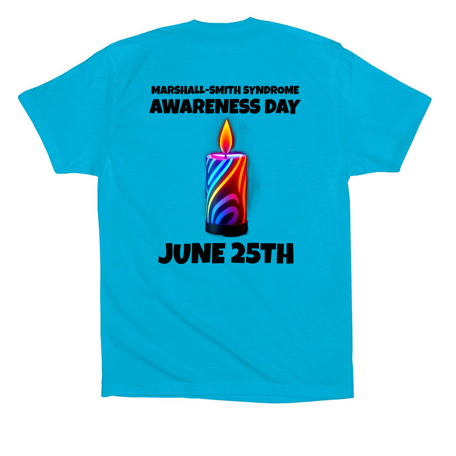 2026 Global MSS Awareness Day, a Turquoise Premium Cotton Tee (back-view)