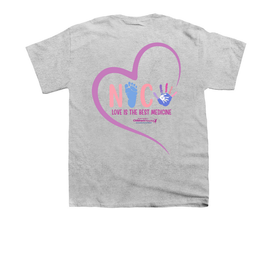 NICU Awareness, a Sport Grey Youth Unisex Tee (back-view)