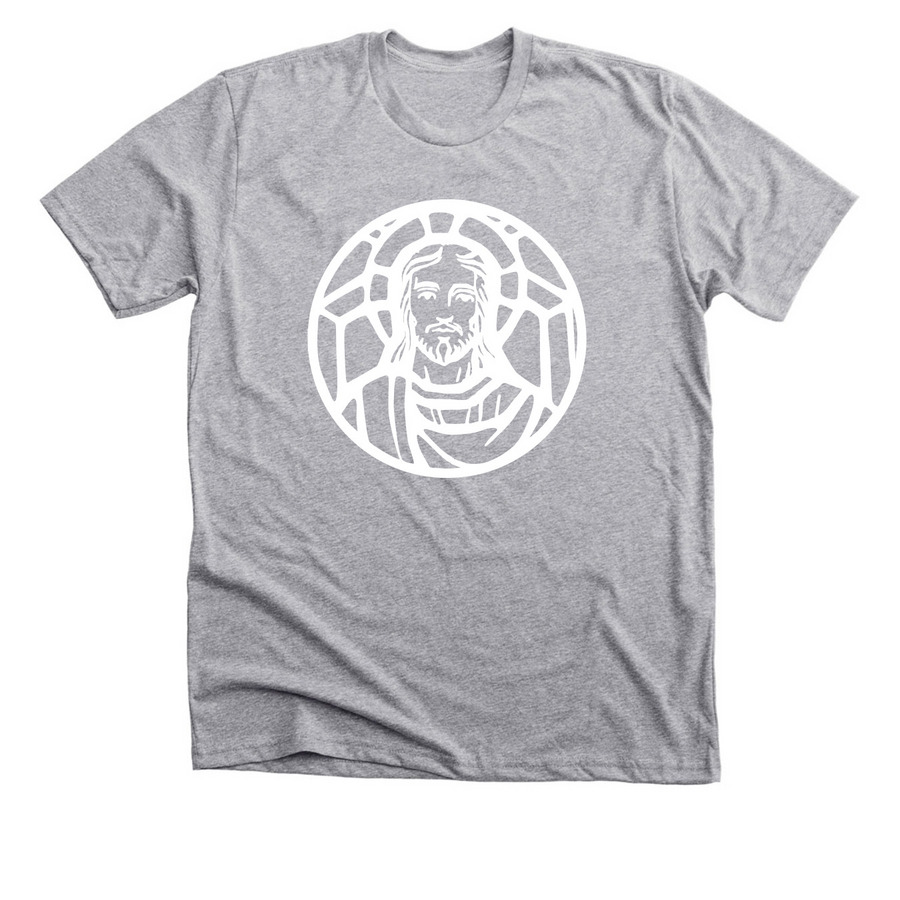 Seek Jesus. Put God first., a Athletic Heather Premium Unisex Tee