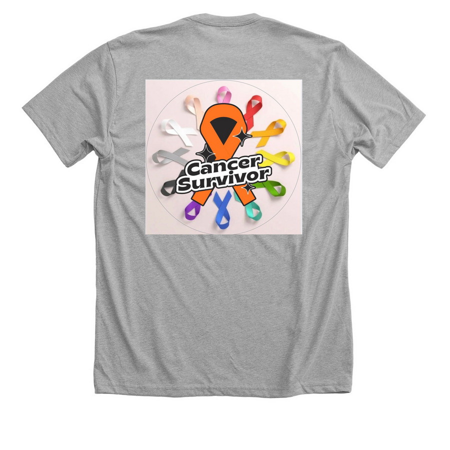Cancer Survivor&nbsp;, a Athletic Heather Premium Unisex Tee (back-view)