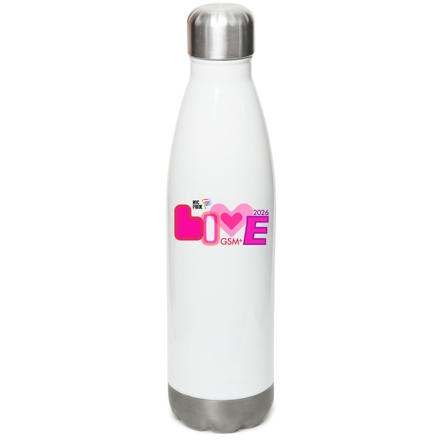 Luv Bottle, a White Stainless Steel Water Bottle