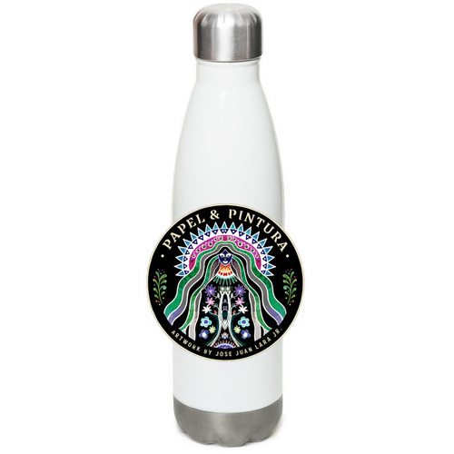 Sacred Blossom, a White Stainless Steel Water Bottle