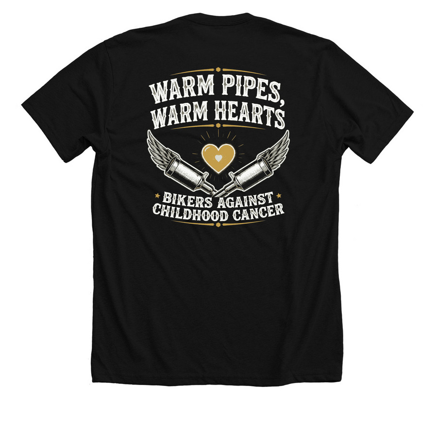 Childhood Cancer, a Solid Black Blend Premium Unisex Tee (back-view)