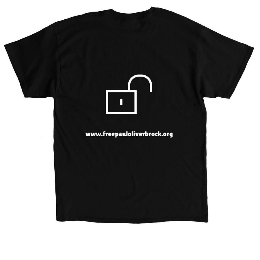 Free Paul Brock, a Black Classic Unisex Tee (back-view)