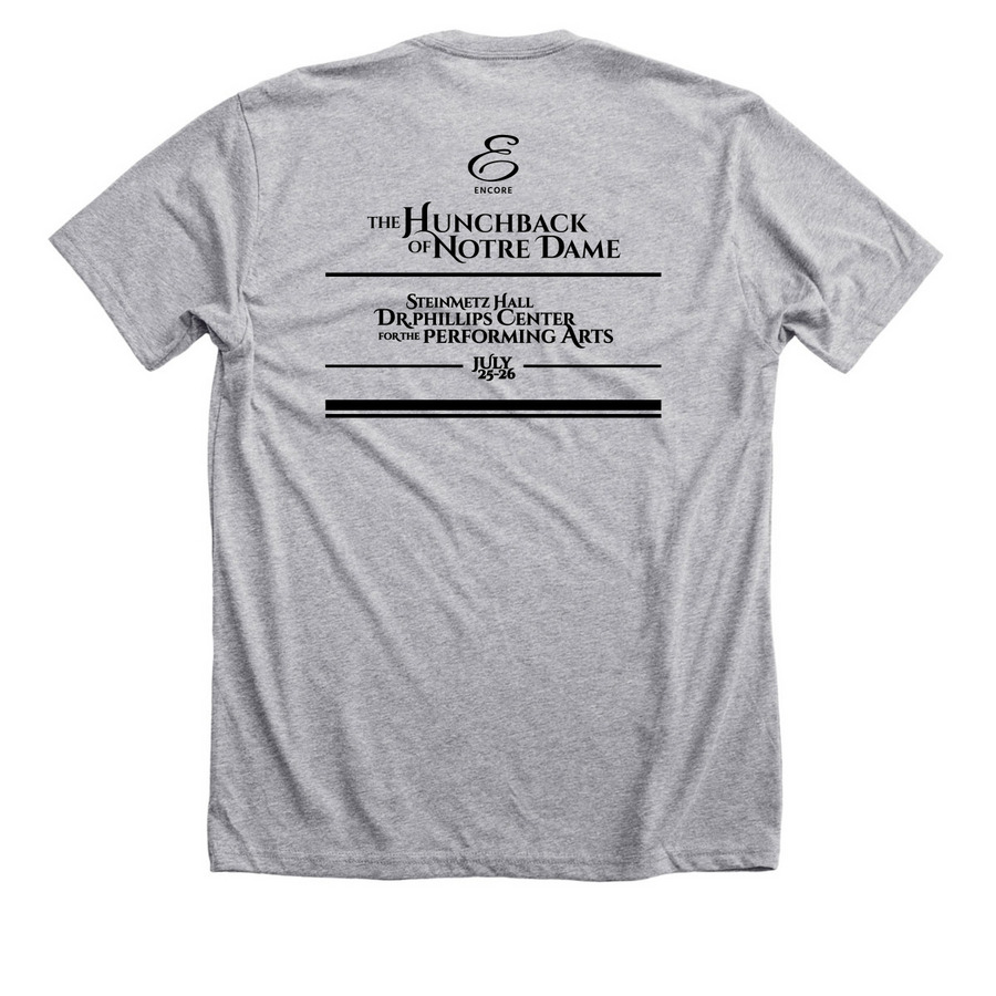 The Hunchback of Notre Dame - Black Font, a Athletic Heather Premium Unisex Tee (back-view)