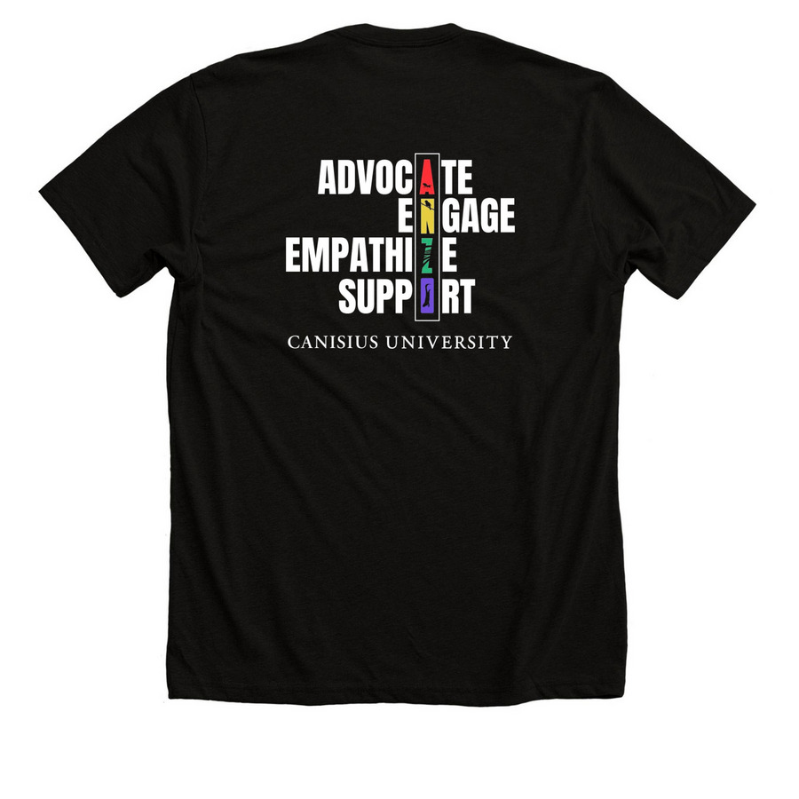 ANZO Pride, a Solid Black Blend Premium Unisex Tee (back-view)