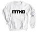 MTKO Block Crewneck, a White Crewneck Sweatshirt