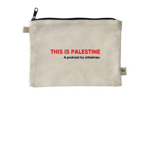 This Is Palestine Pouch, a Natural 9"x7" Hemp Blend Pouch