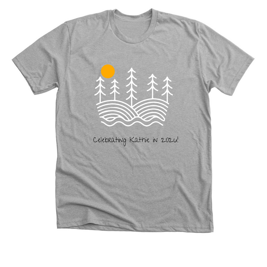 Celebrate Kathie on her 80th!, a Athletic Heather Premium Unisex Tee
