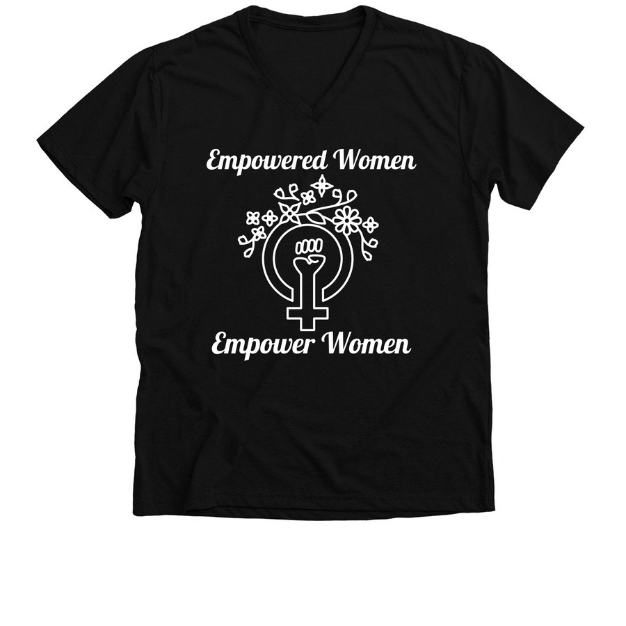 Empowered women, a Solid Black Blend Premium V-Neck Tee