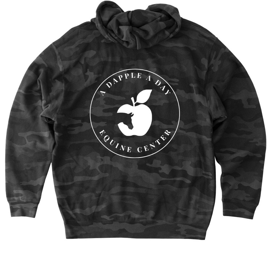ADAD Circle Logo Sweatshirts, a Black Camo Heavyweight Camo Pullover Hoodie (back-view)