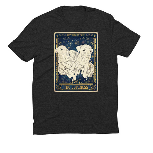 "The Cuteness" Puppies, a Space Black Allmade Eco Triblend Unisex Tee
