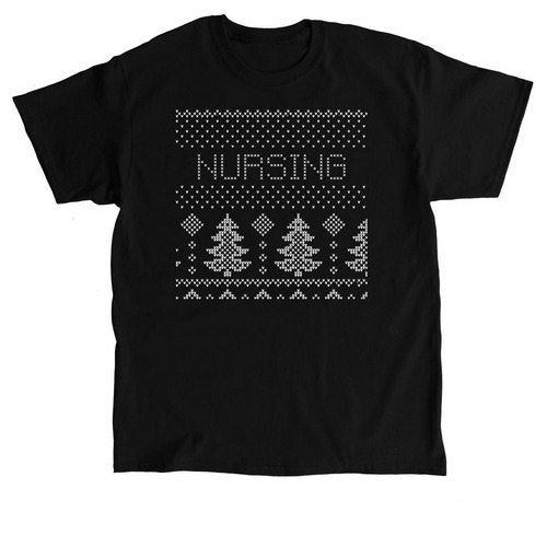 &nbsp;Nursing White Christmas Sweater, a Black Classic Unisex Tee