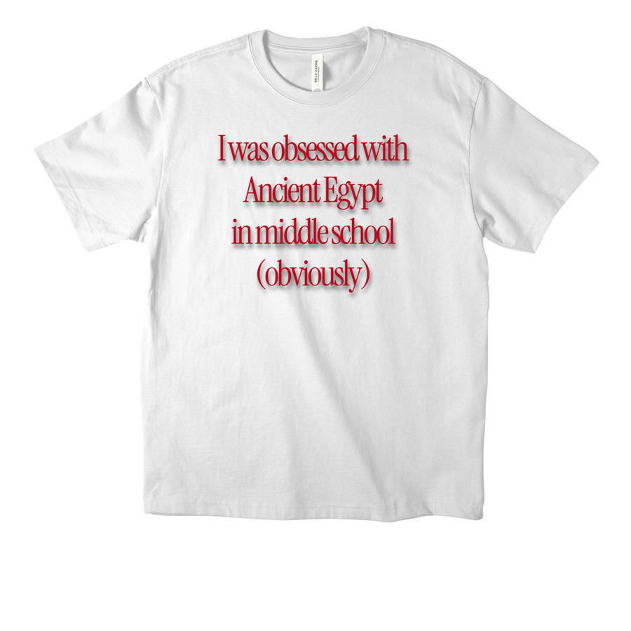 I was obsessed with Ancient Egypt, a White Unisex Heavyweight Tee