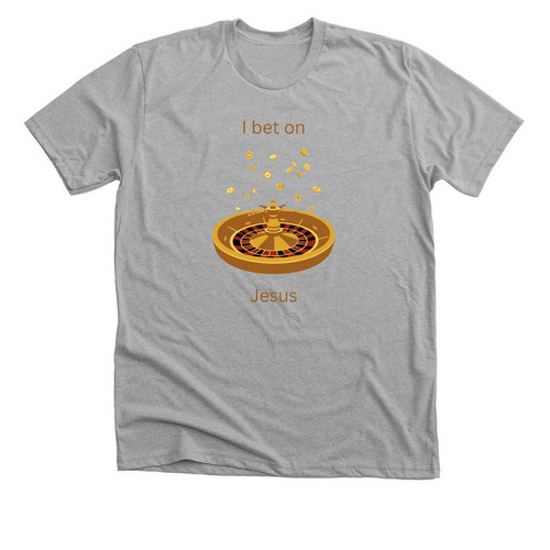 BET ON JESUS, a Athletic Heather Premium Unisex Tee