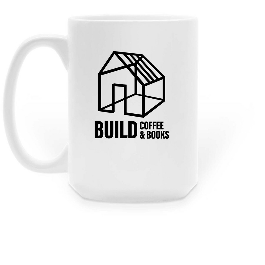 Build mug, a White Large Coffee Mug (back-view)