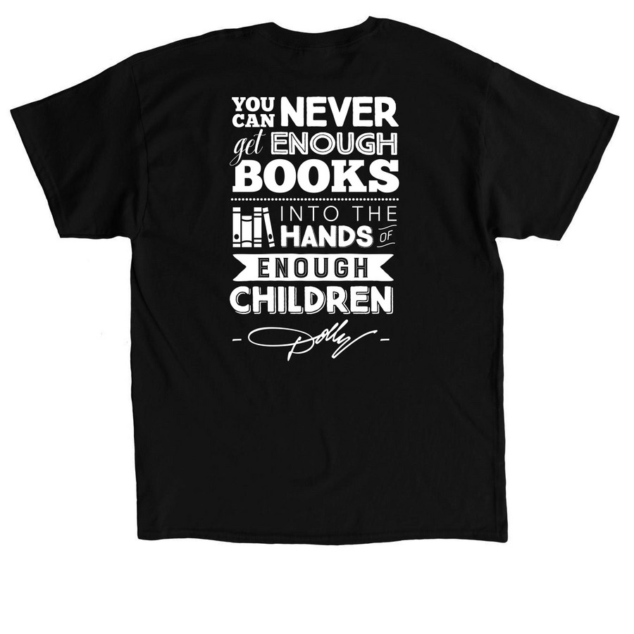State Logo with Dolly Quote, a Black Classic Unisex Tee (back-view)