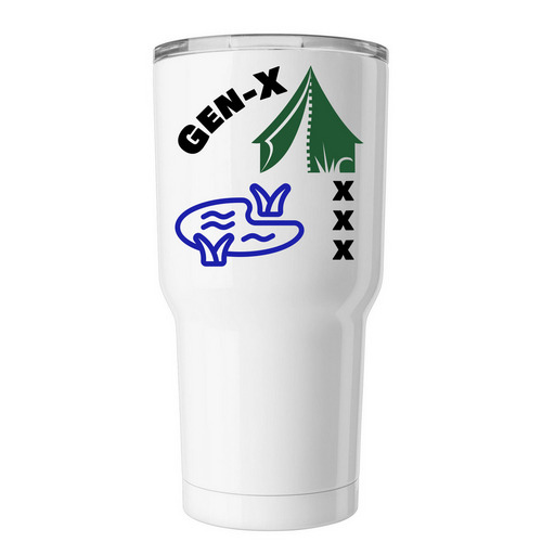 Gen-X XXX Tumblers, a White Insulated Tumbler