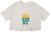 The Sunrise Special, a Vintage White Women?s Cropped Cotton Tee