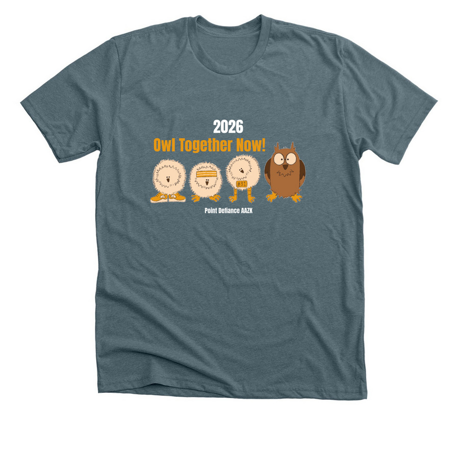 Owl Together Now 2026!, a Heather Slate Premium Unisex Tee