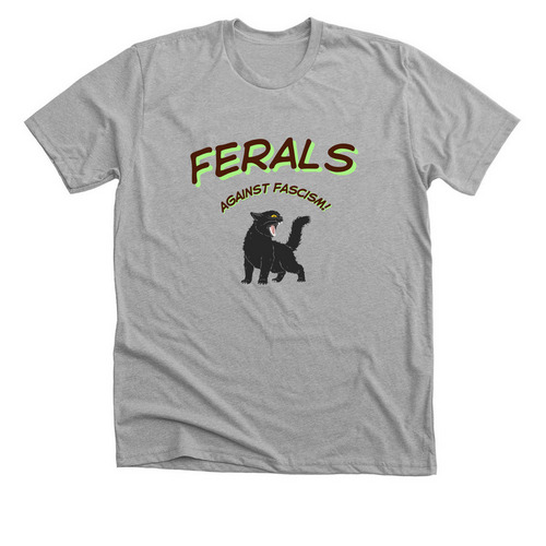 "Ferals Against Fascism!", a Athletic Heather Premium Unisex Tee