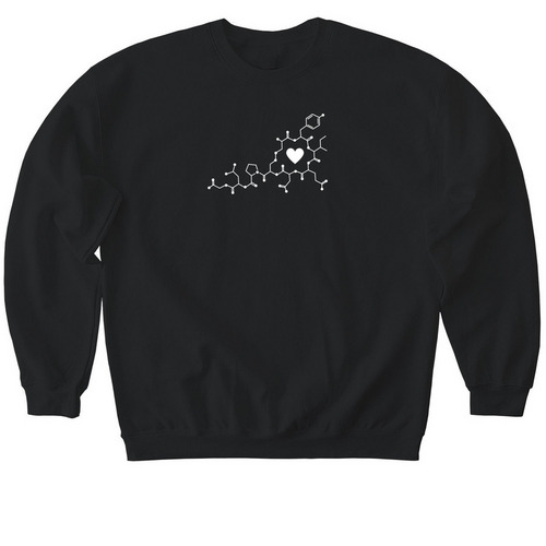 Oxytocin, a Black Softstyle Crewneck Sweatshirt